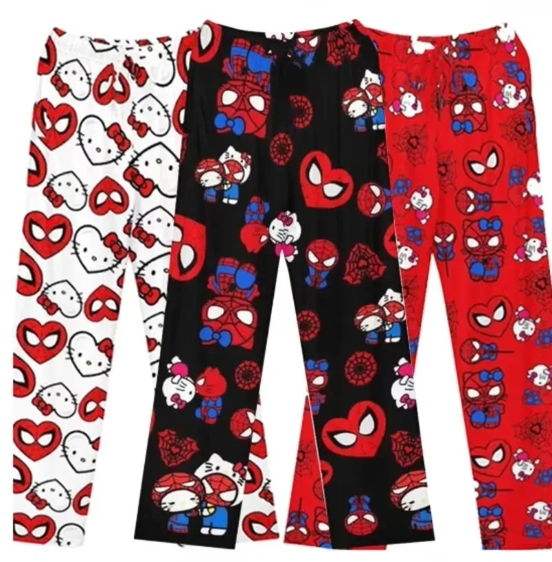 2025 Pajamas Halloween Flannel Fashion Trouserswomen Woolen Anime Cartoon Casual Home Pants Autumn
