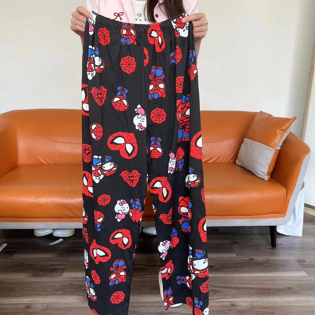 2025 Pajamas Halloween Flannel Fashion Trouserswomen Woolen Anime Cartoon Casual Home Pants Autumn
