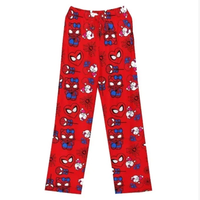 2025 Pajamas Halloween Flannel Fashion Trouserswomen Woolen Anime Cartoon Casual Home Pants Autumn