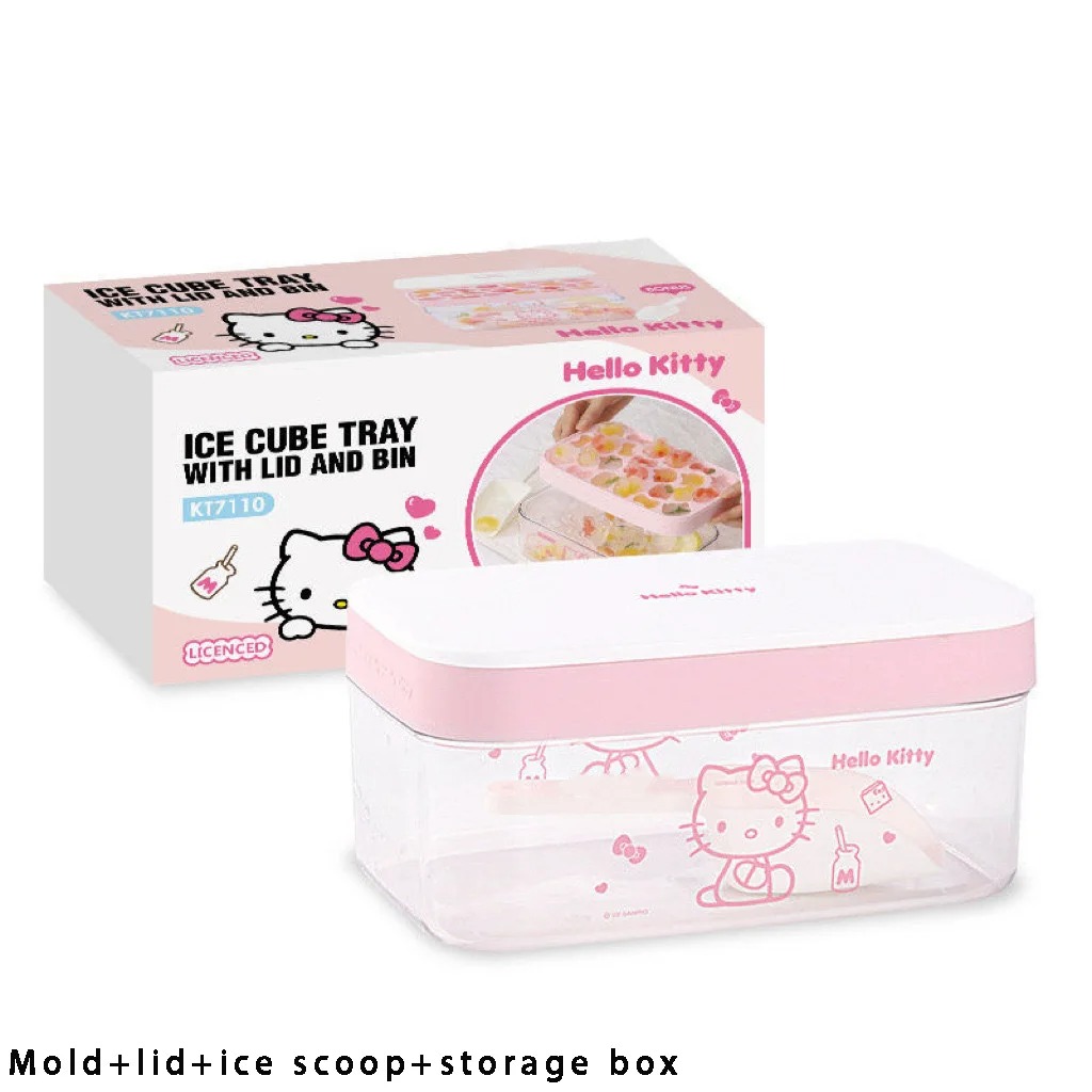 Cartoon Pink 3D Pink Silicone Press Ice Tray Mold Cute Home Refrigerator Ice Storage Box Party Birthday Gifts