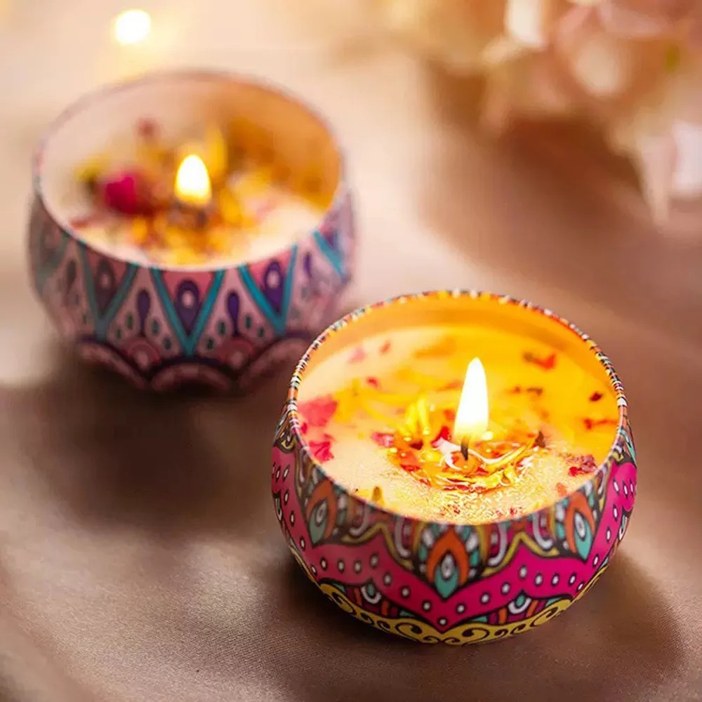 1 piece - Dried Flower Aromatherapy Candle | Combination of Soy Wax Oil and Essential Oil | Ideal Gift for Female Friends