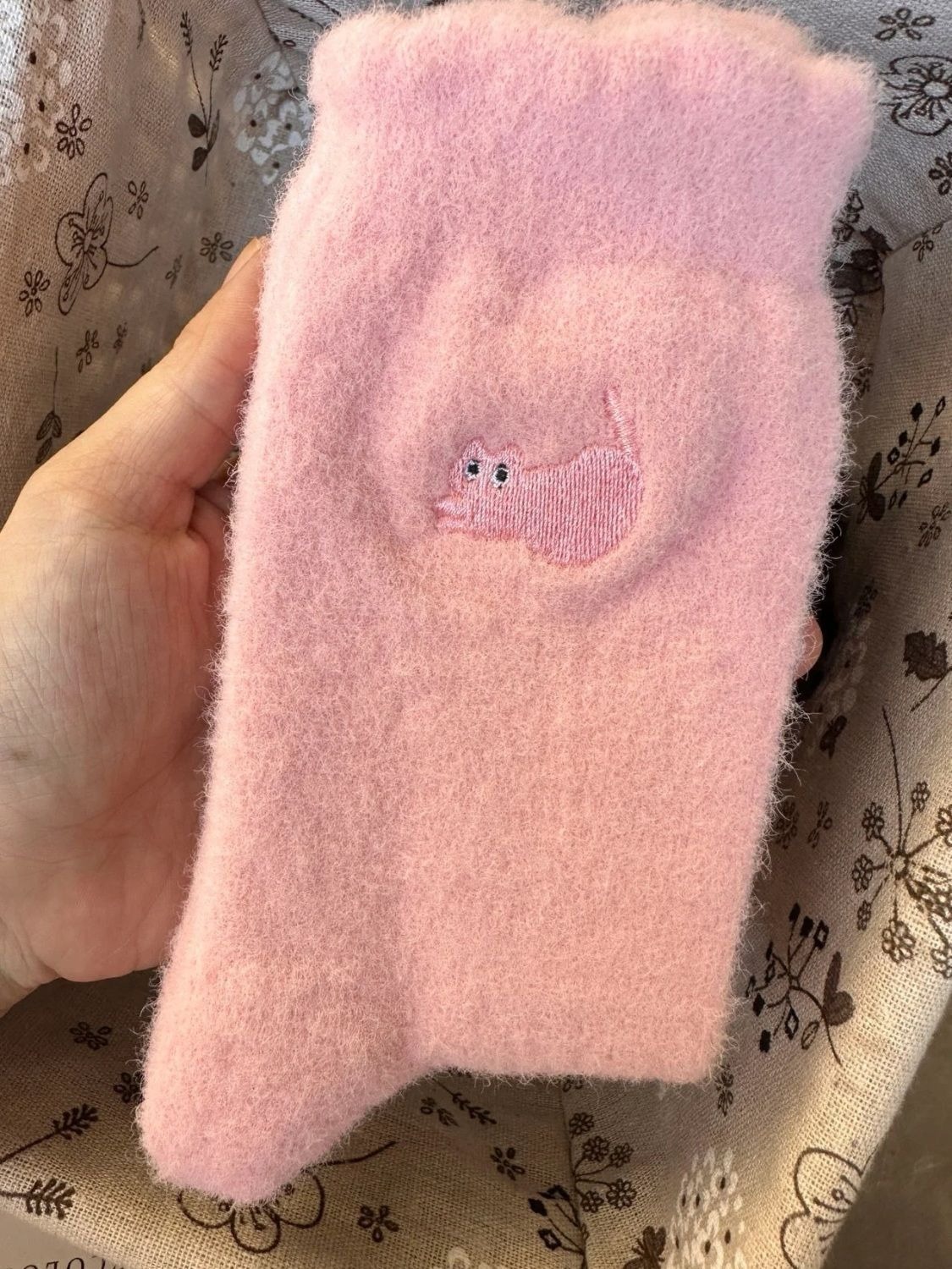 1 pairs Autumn Winter Home Fluffy Socks Thickened Plush Warm Cute Cat Cozy Hairy Mink Velvet Floor Socks Soft Sleeping Socks