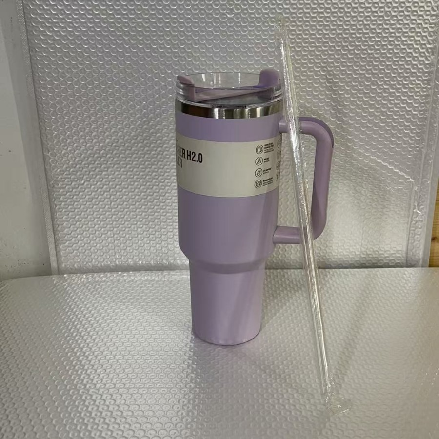 2025New Arrivals Thermal Coffee Cup with Straw Stainless Steel Vacuum Insulated Tumbler 40oz Thermal Iced Travel Cup for Outdoor