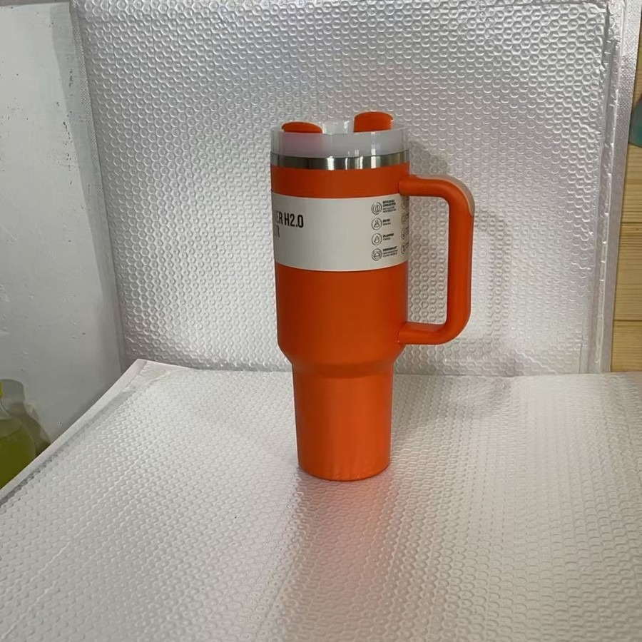 2025New Arrivals Thermal Coffee Cup with Straw Stainless Steel Vacuum Insulated Tumbler 40oz Thermal Iced Travel Cup for Outdoor