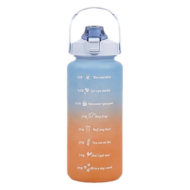 2 Liters Plastic Kettle Large Portable Travel Water Bottle with Straw Sports Fitness Cup High Value Big Fat Cup Water Bottles