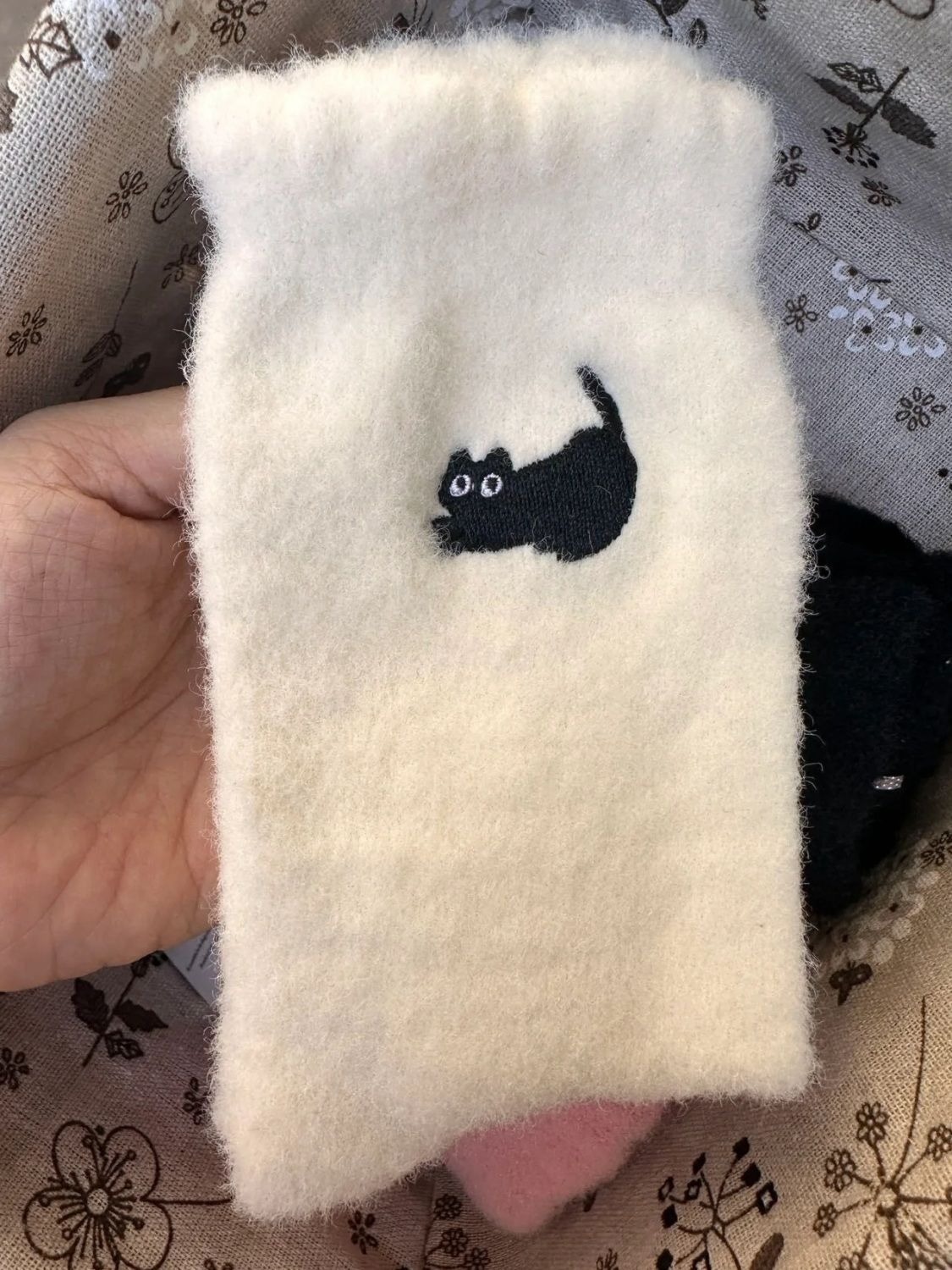 1 pairs Autumn Winter Home Fluffy Socks Thickened Plush Warm Cute Cat Cozy Hairy Mink Velvet Floor Socks Soft Sleeping Socks