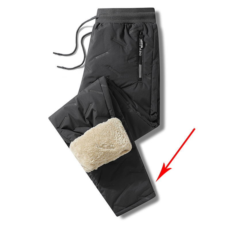 Men's Fleece-lined Thickened Casual Pants Warm Cotton Wadded Trousers Anti-cold Middle-aged Elderly Outerwear 7XL Suit Pants MCK323004