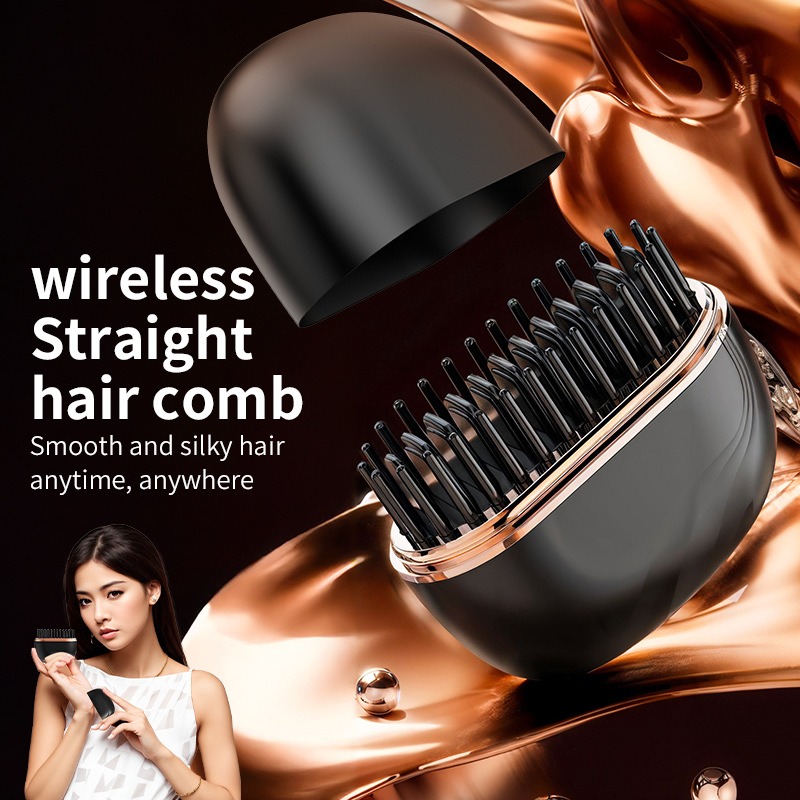 Mini Hair Straightening Comb Wireless Charging Portable Multifunctional Hair Care Not Hurt Hair Styling Comb Hair Straightener