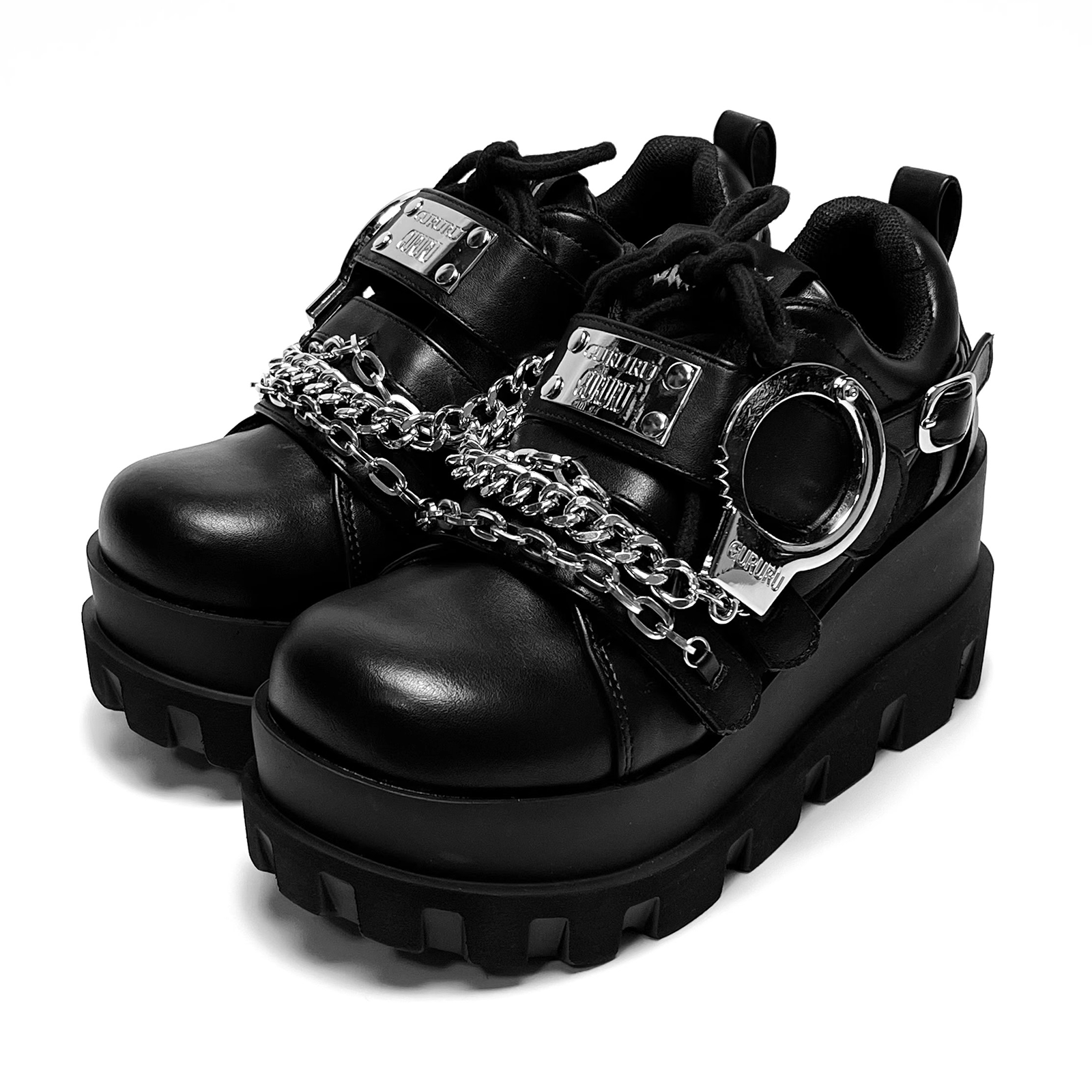 Women's Goth Boots Punk Black Metallic Goth Platform Chunky Ankle Boots Thick Sole Goth Boots Designer Shoes