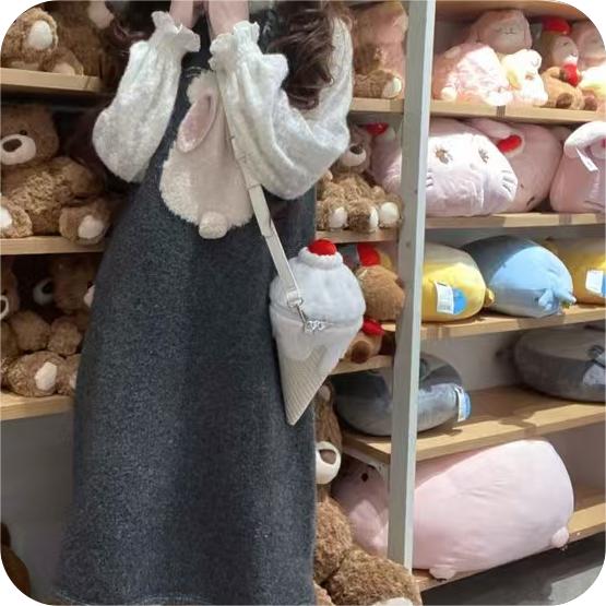 GURURU Melted Ice Cream Plush Lolita Crossbody Bag – Sweet, Unique, and Irresistibly Cute