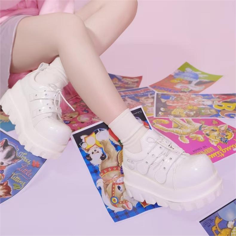 Telepathy GURURU original punk water injection heart cross macaron subculture thick shoes