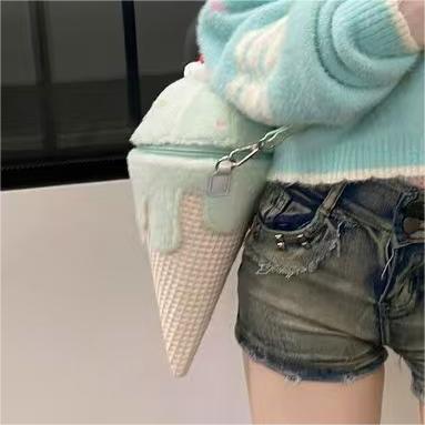 GURURU Melted Ice Cream Plush Lolita Crossbody Bag – Sweet, Unique, and Irresistibly Cute