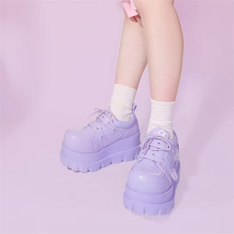 Telepathy GURURU original punk water injection heart cross macaron subculture thick shoes