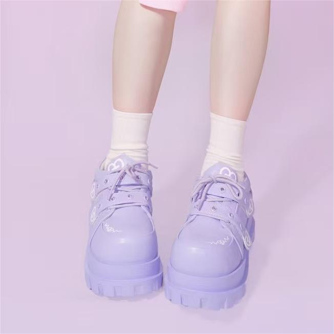 Telepathy GURURU original punk water injection heart cross macaron subculture thick shoes