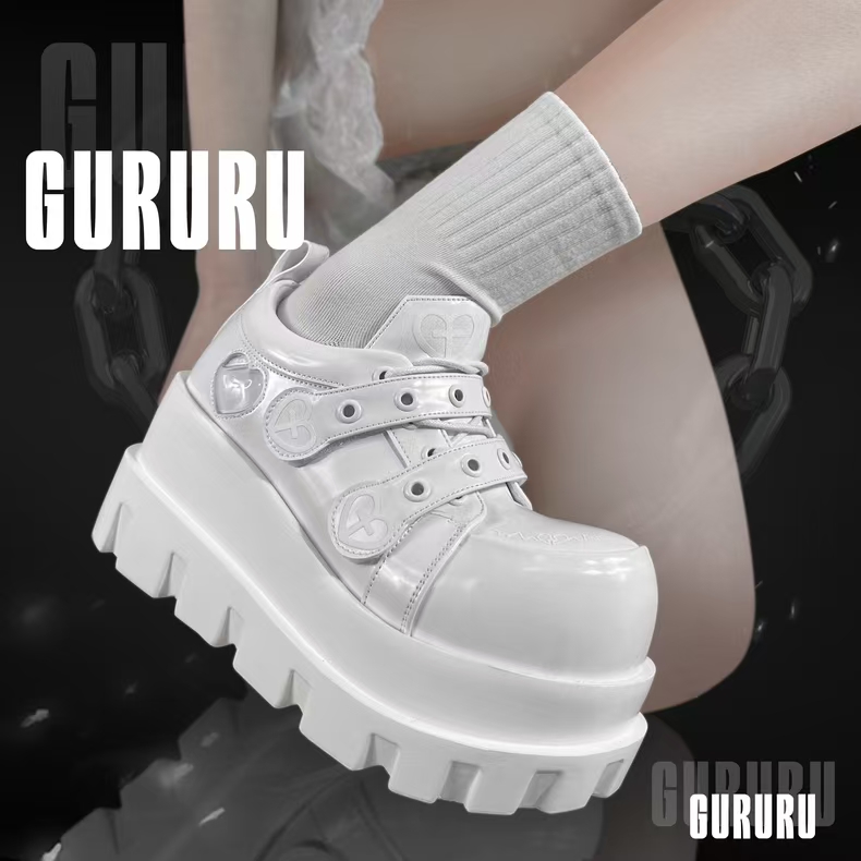 Telepathy GURURU original punk water injection heart cross macaron subculture thick shoes