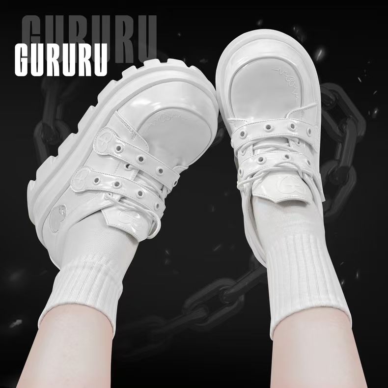 Telepathy GURURU original punk water injection heart cross macaron subculture thick shoes