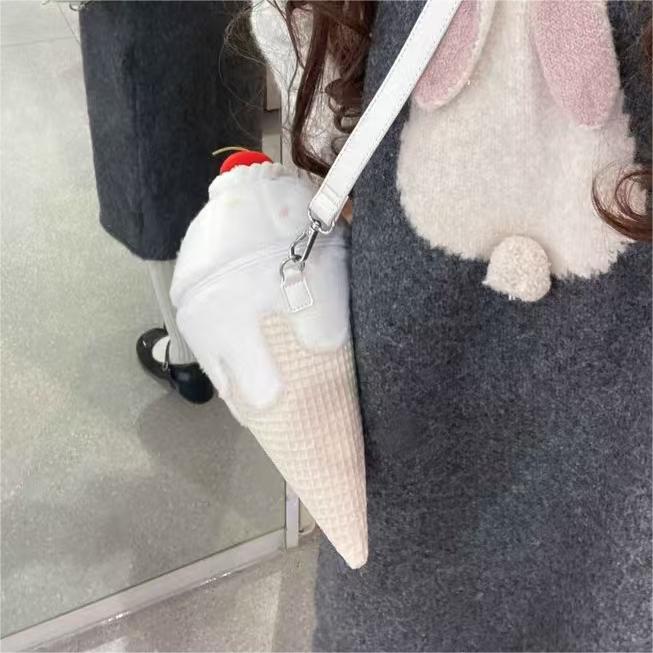 GURURU Melted Ice Cream Plush Lolita Crossbody Bag – Sweet, Unique, and Irresistibly Cute