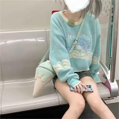 GURURU Melted Ice Cream Plush Lolita Crossbody Bag – Sweet, Unique, and Irresistibly Cute