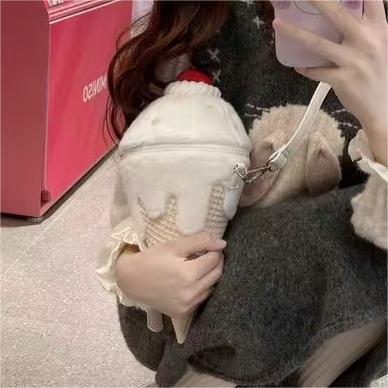 GURURU Melted Ice Cream Plush Lolita Crossbody Bag – Sweet, Unique, and Irresistibly Cute