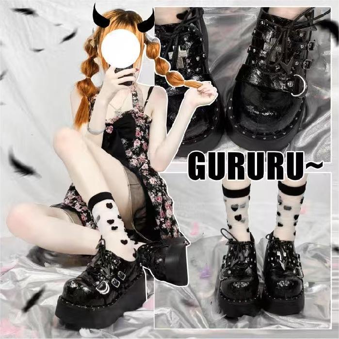 GURURU Original Lolita Y2K Subculture Punk Chunky Platform Shoes – Edgy, Stylish, and Comfortable