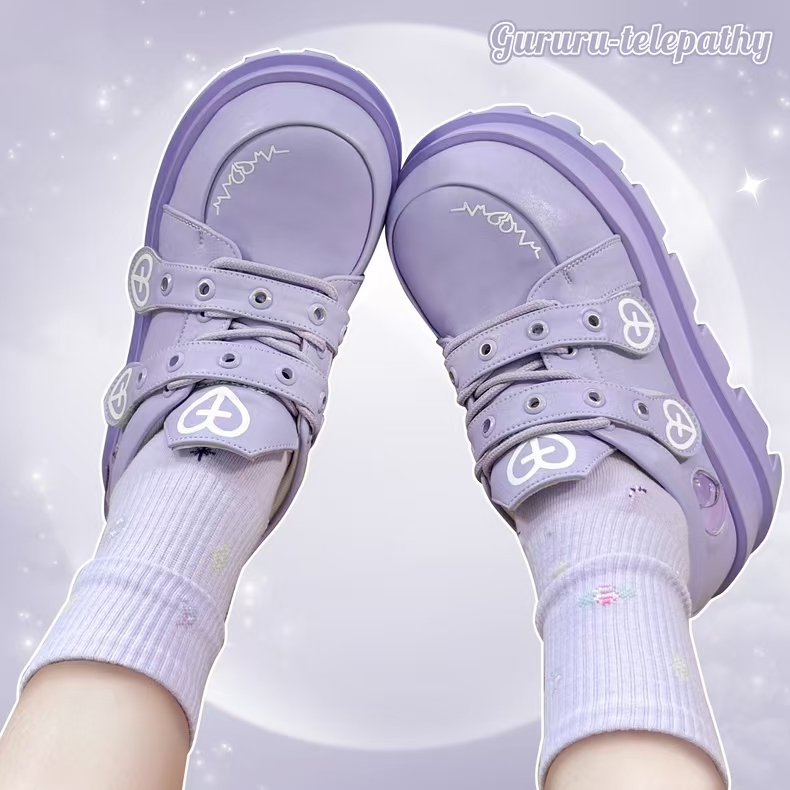 Telepathy GURURU original punk water injection heart cross macaron subculture thick shoes