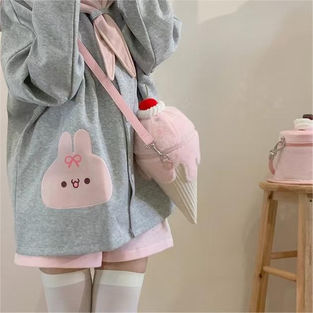 GURURU Melted Ice Cream Plush Lolita Crossbody Bag – Sweet, Unique, and Irresistibly Cute