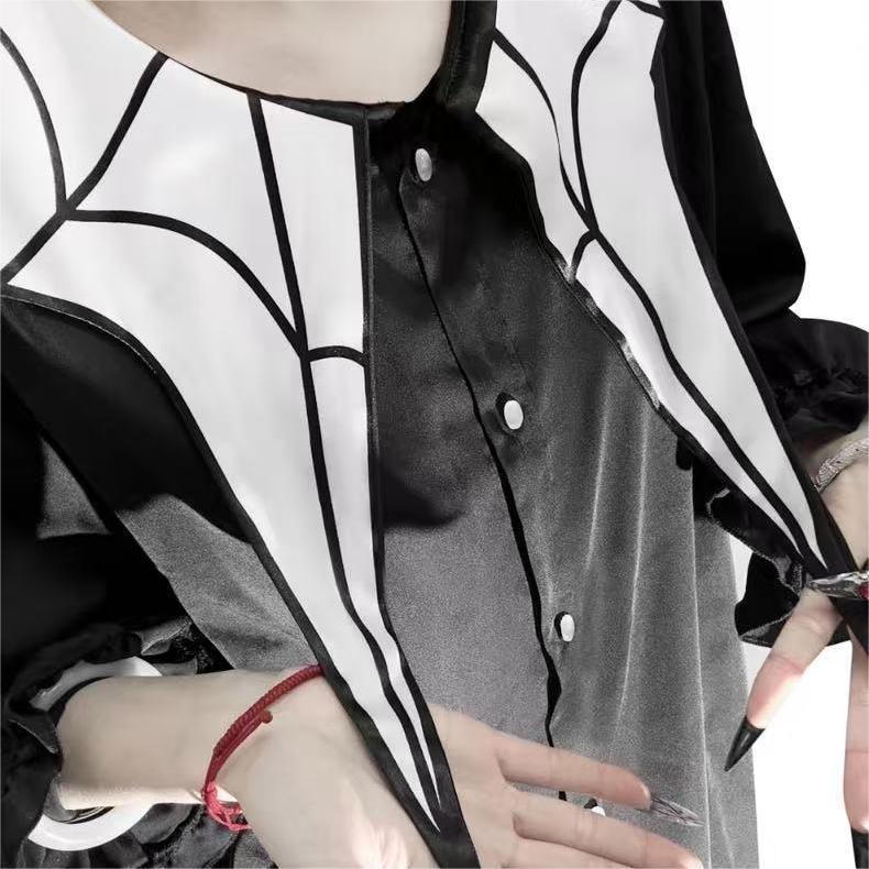 GURURU Original Gothic Spiderweb Series Pajama Set – Dark Elegance for Your Nighttime Rituals