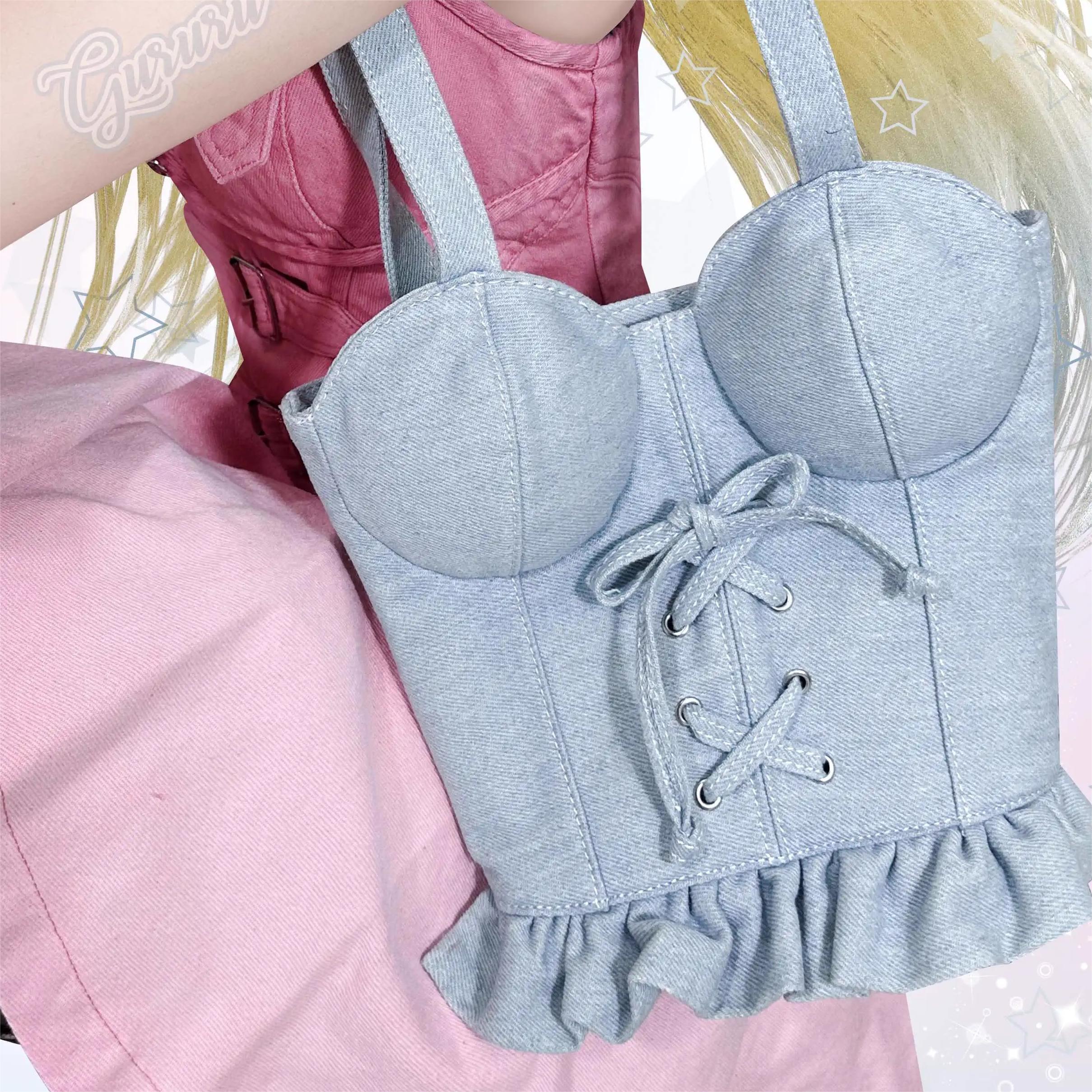 GURURU Original Denim Corset & Skirt-Shaped Bag – A Unique and Eye-Catching Design