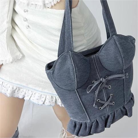 GURURU Original Denim Corset & Skirt-Shaped Bag – A Unique and Eye-Catching Design