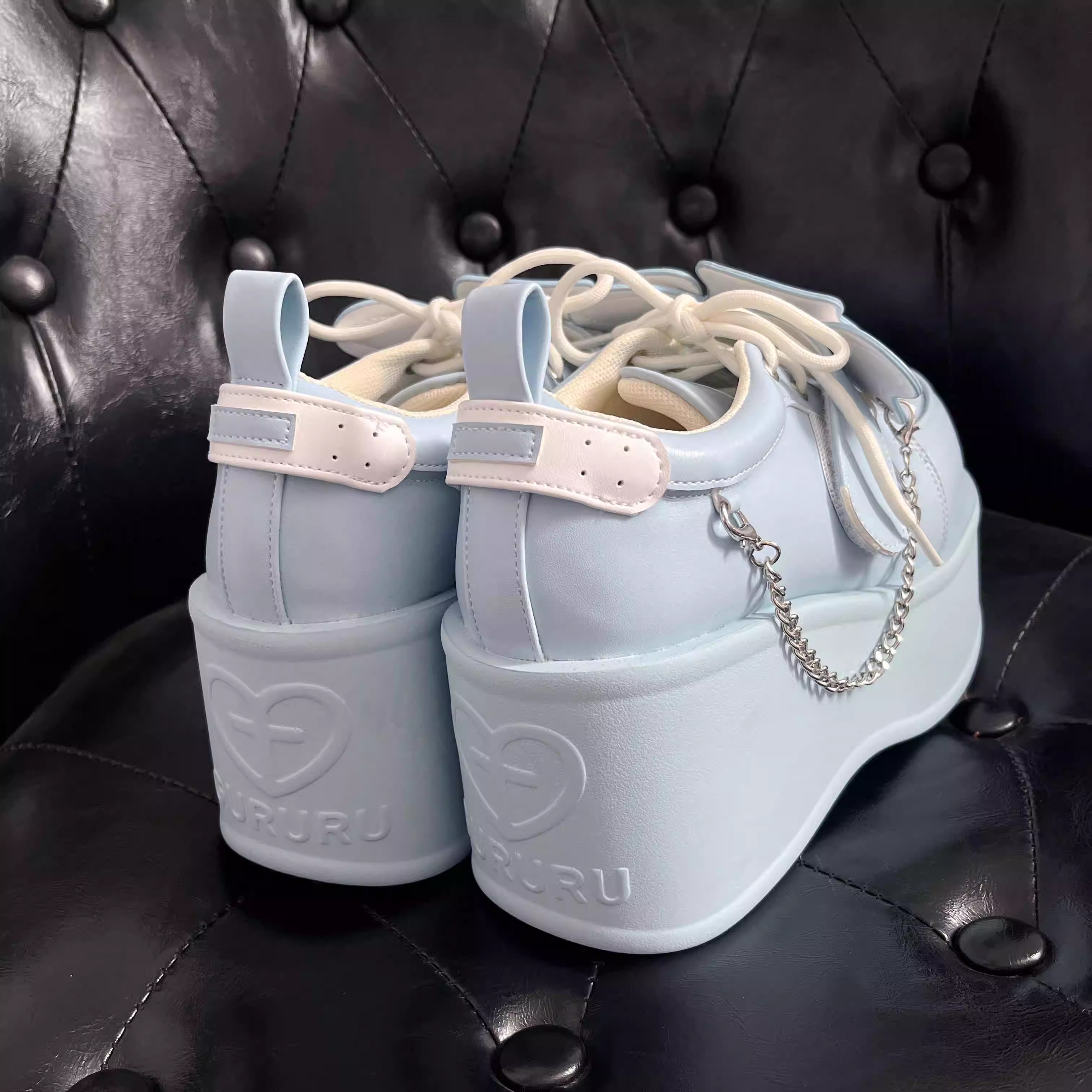 GURURU Original Watercolor Pink Y2K Sweet-Cool Subculture Platform Shoes