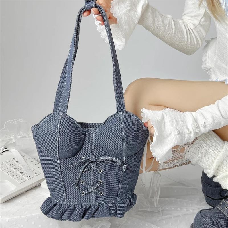 GURURU Original Denim Corset & Skirt-Shaped Bag – A Unique and Eye-Catching Design