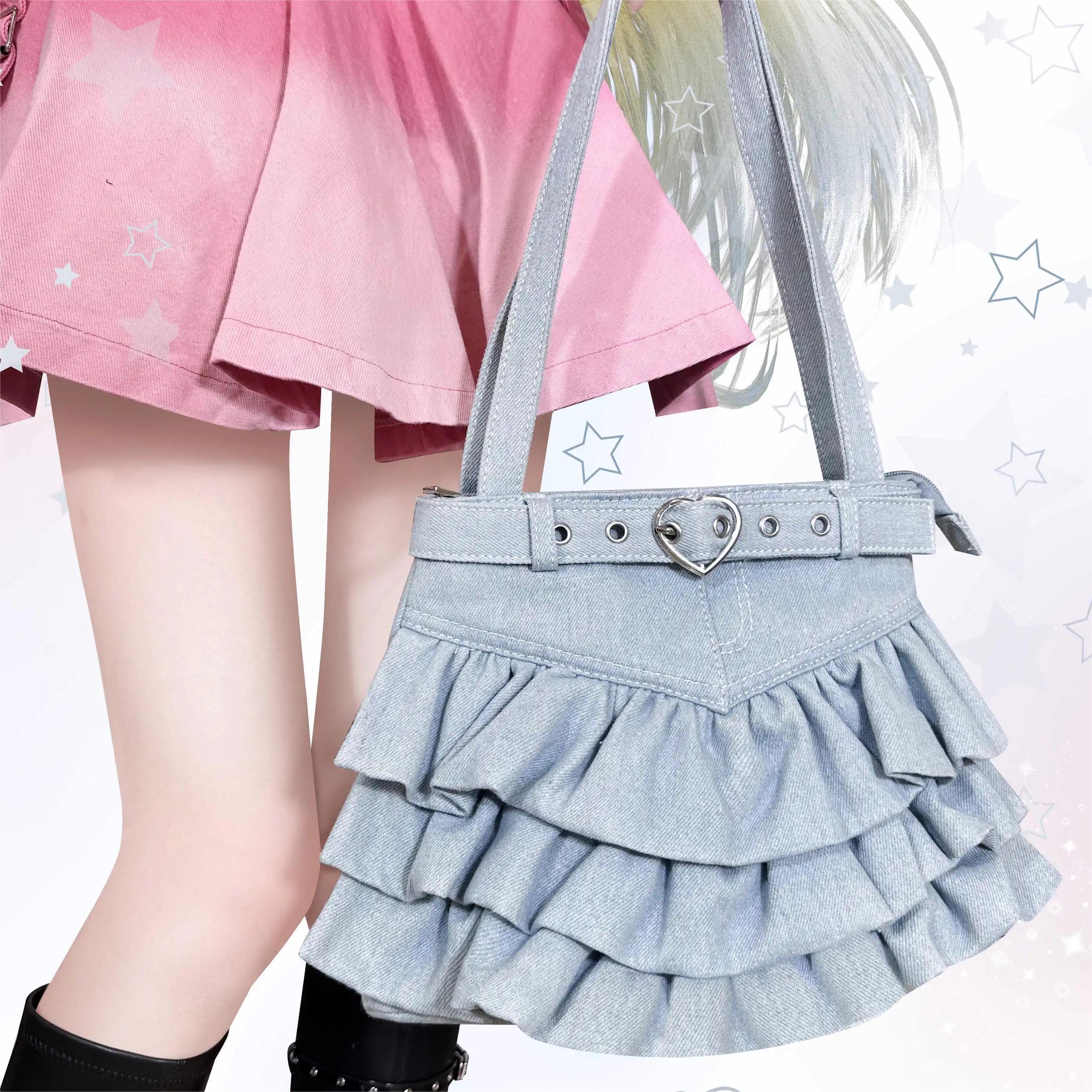 GURURU Original Denim Corset & Skirt-Shaped Bag – A Unique and Eye-Catching Design