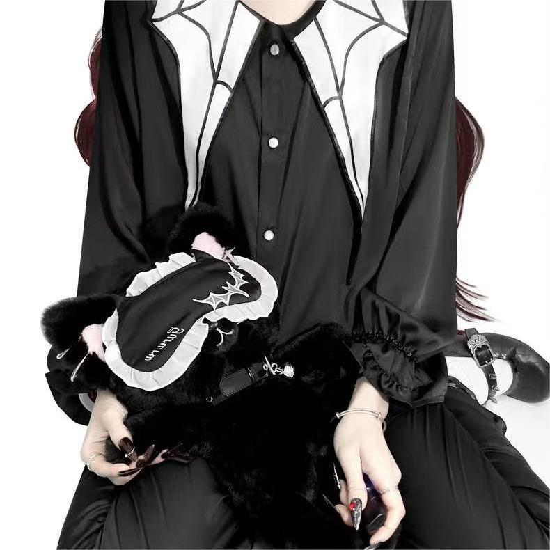 GURURU Original Gothic Spiderweb Series Pajama Set – Dark Elegance for Your Nighttime Rituals