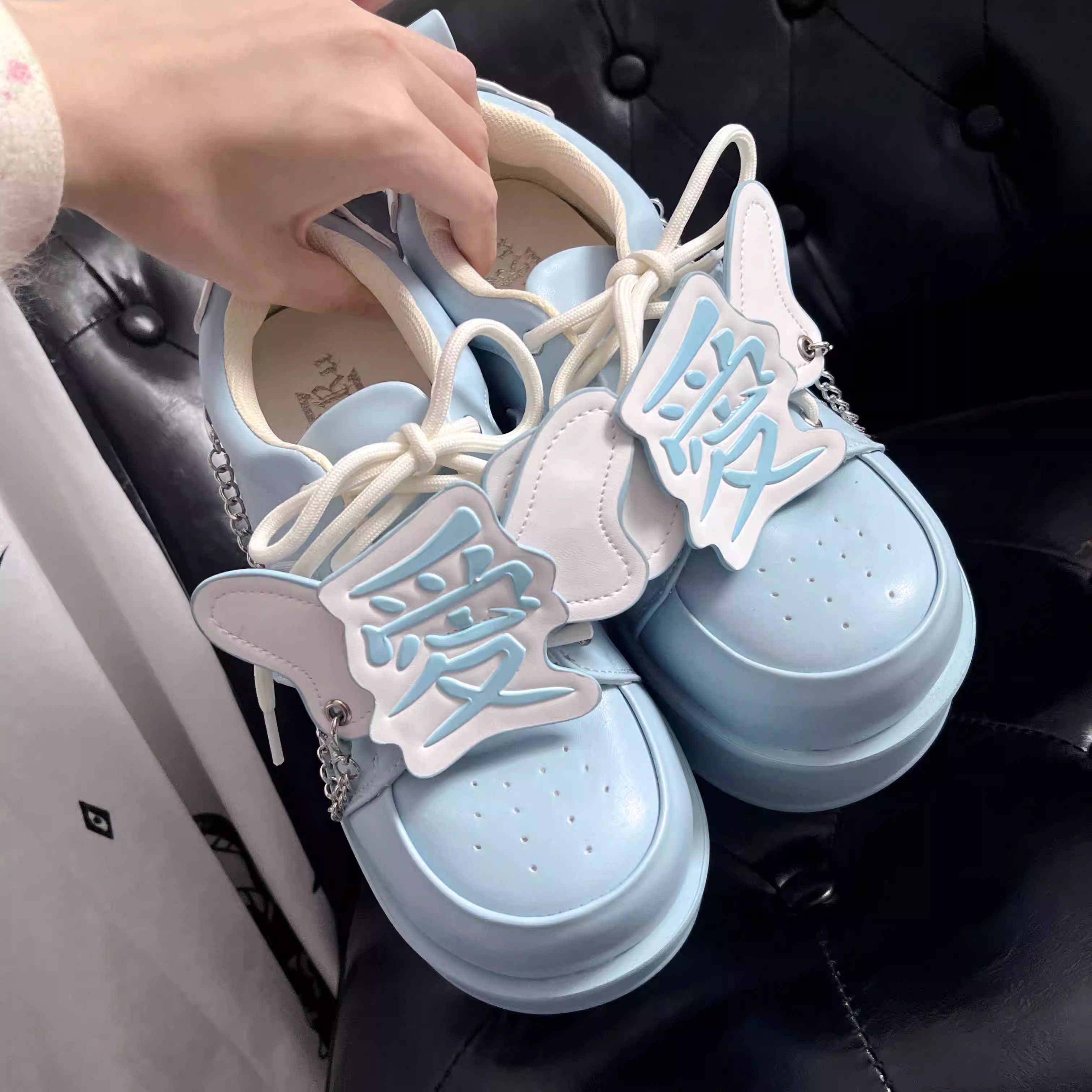 GURURU Original Watercolor Pink Y2K Sweet-Cool Subculture Platform Shoes