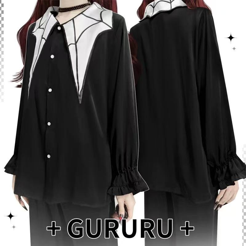 GURURU Original Gothic Spiderweb Series Pajama Set – Dark Elegance for Your Nighttime Rituals