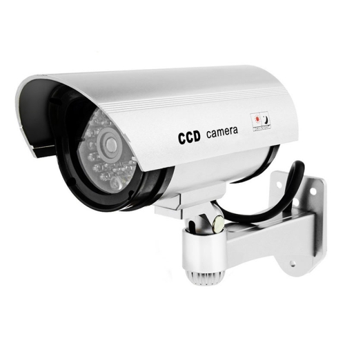 Waterproof Simulation Surveillance Camera with LED Flash Light(Silver)
