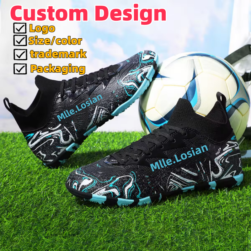 New Autumn Men's Football Shoes for Matches and Training, AG Adult Professional Football Cleats, PU Upper Football Boots