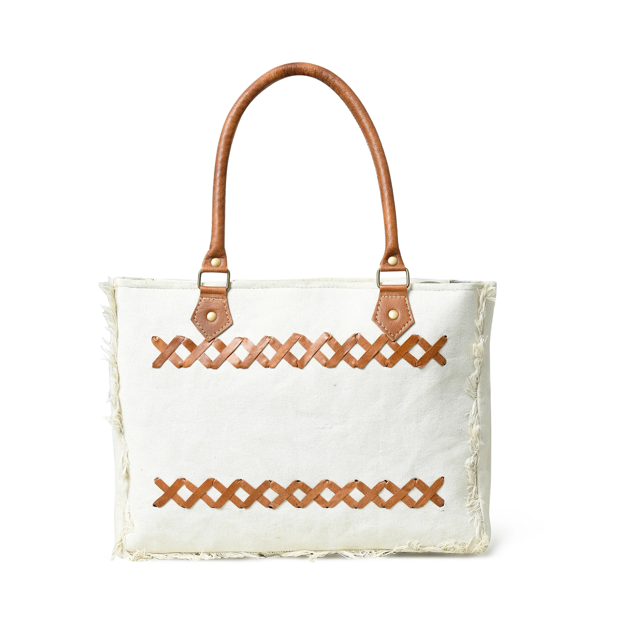 Urban Zigzag Canvas Shopper Tote
