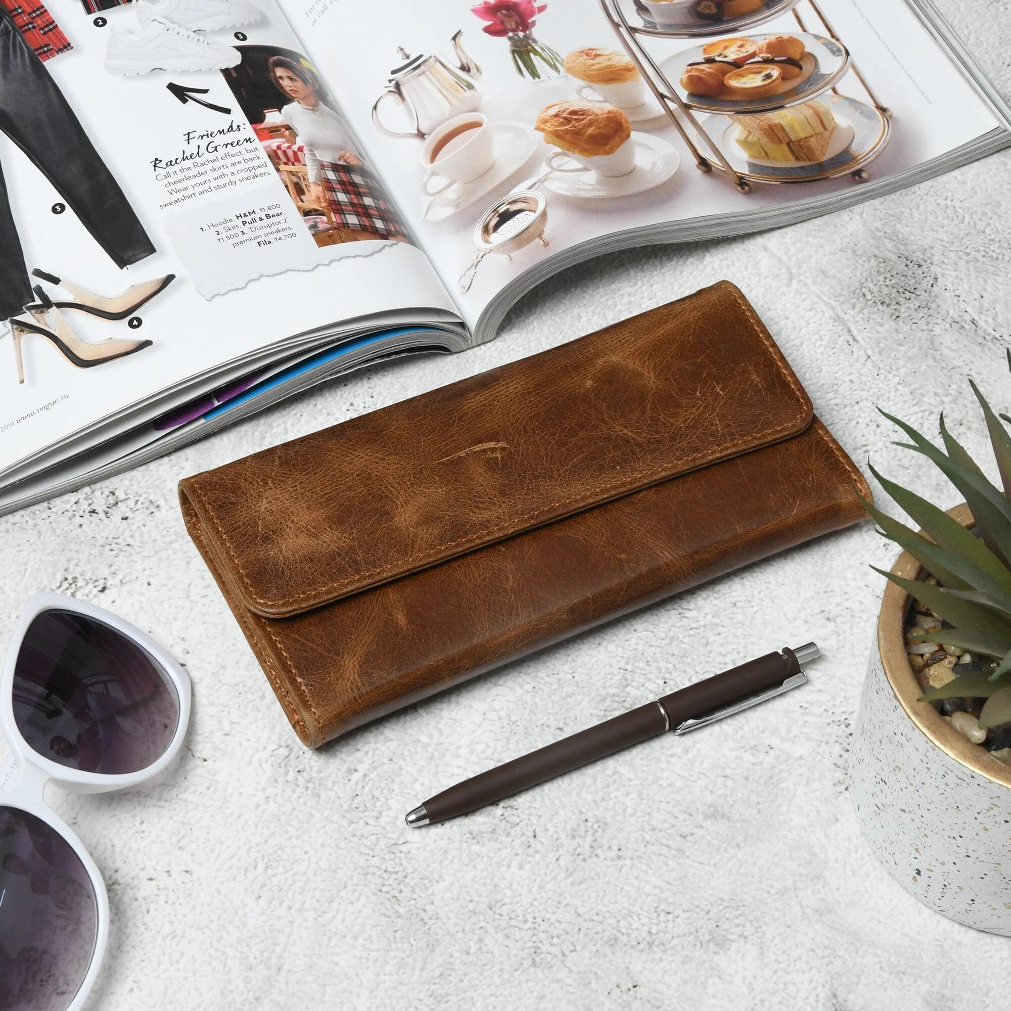 Ellison Women Wallet Tan Brown