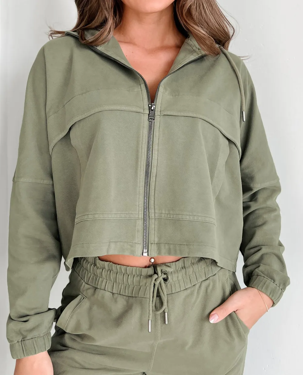Hooded Collar Utility Loose Jacket
