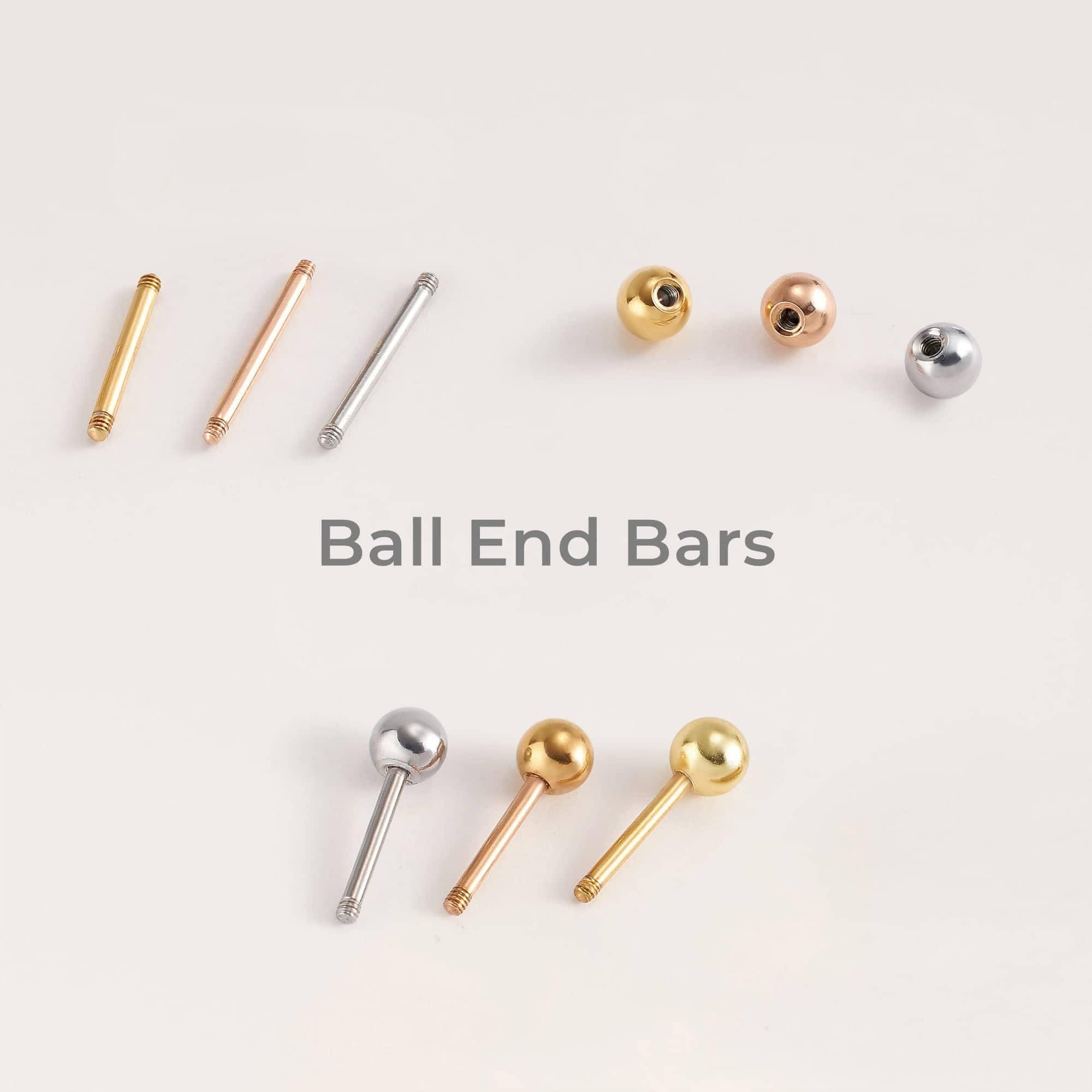 Triple Crystal CZ  Flat Back Piercing Stud