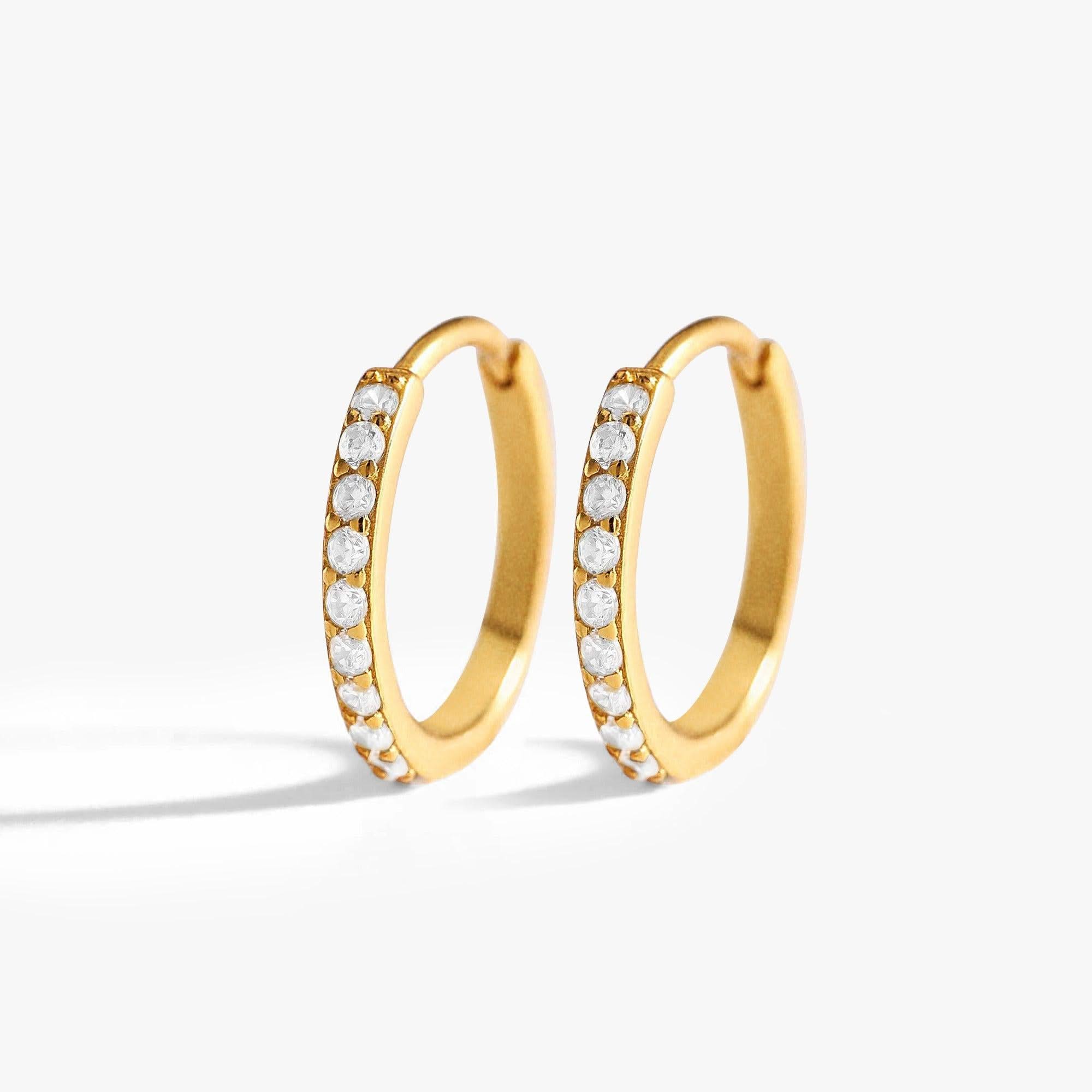 Multiple Sizes Crystal CZ  Hoop Earrings