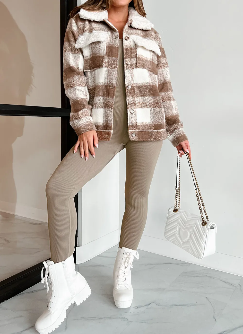 Fire Plaid Jacket With Peter Pan Collar