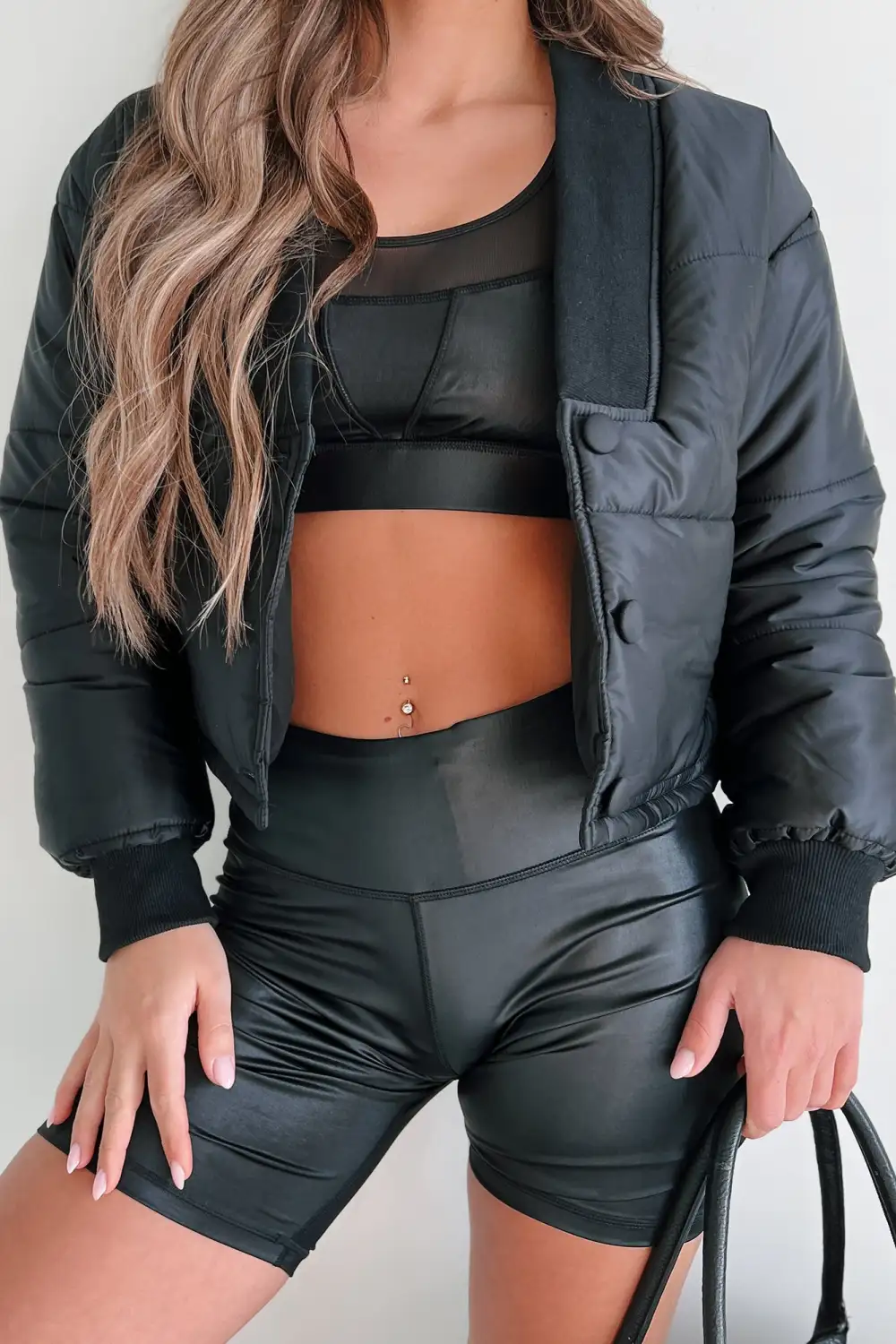Cropped Length Slit Pockets Jacket