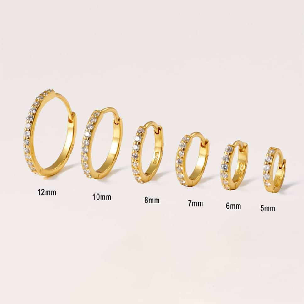 Multiple Sizes Crystal CZ  Hoop Earrings