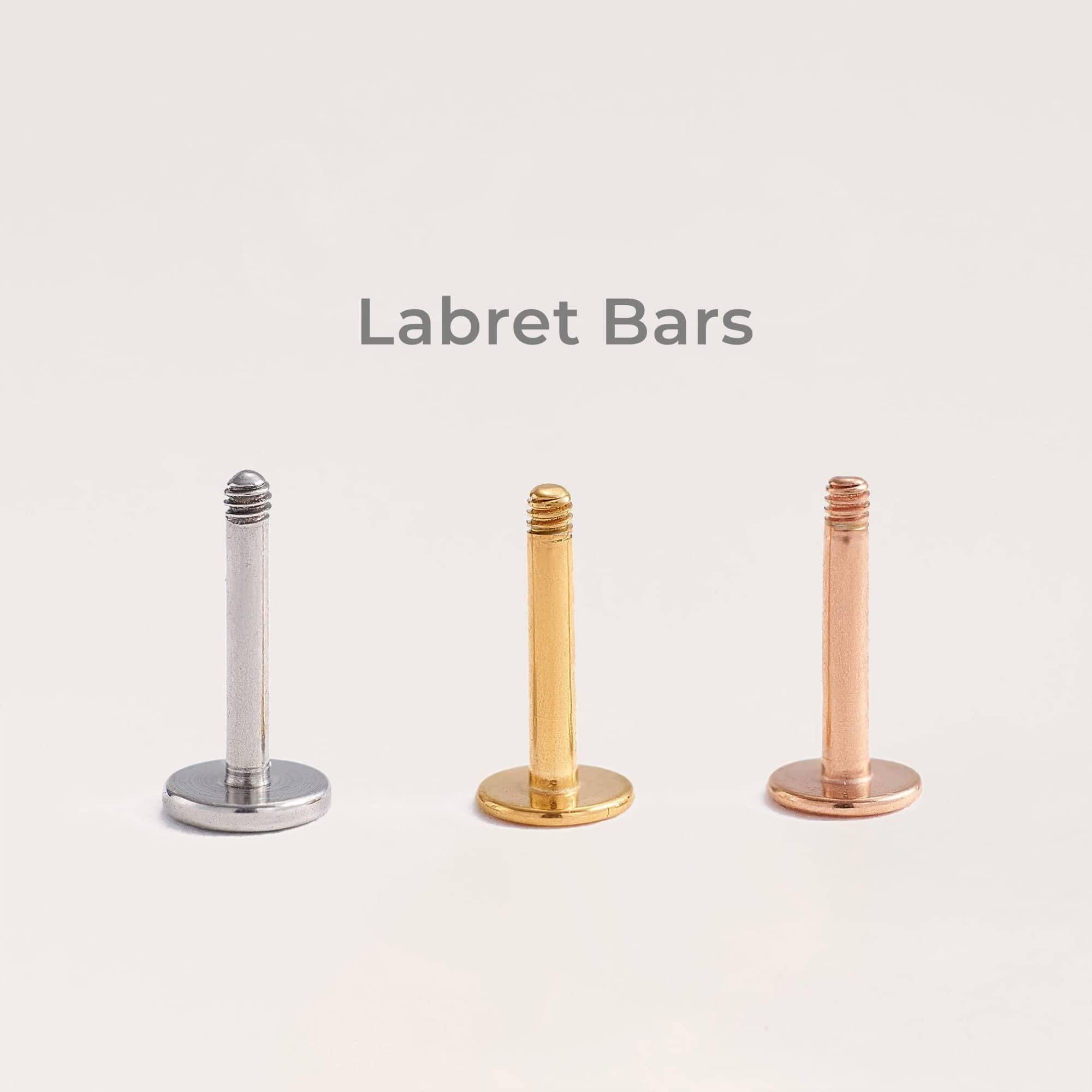 Triple Crystal CZ  Flat Back Piercing Stud