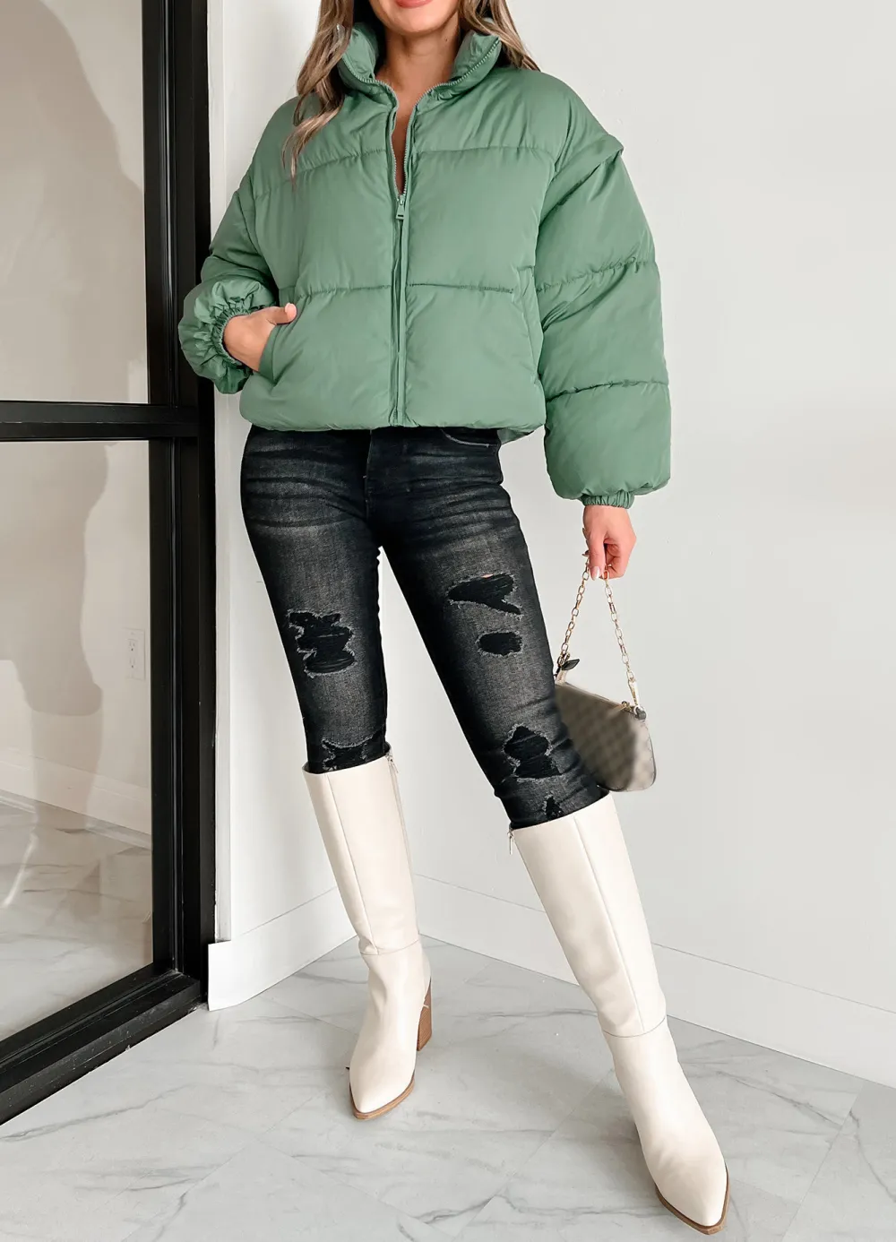 Detachable Sleeve Puffer Jacket