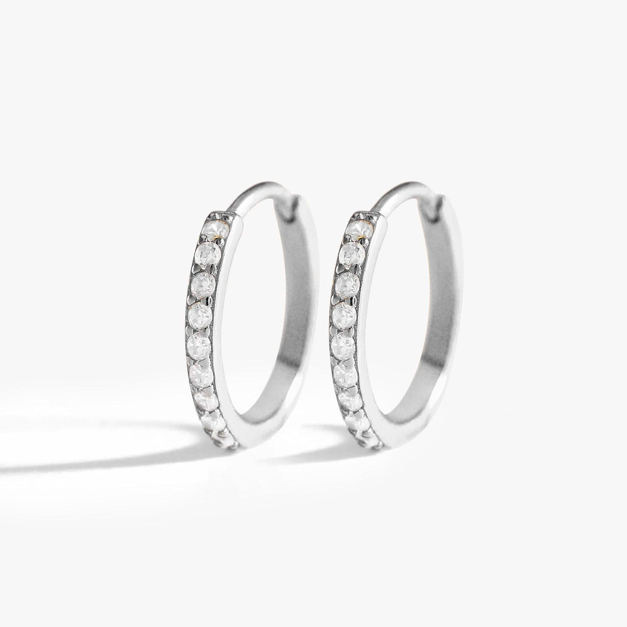 Multiple Sizes Crystal CZ  Hoop Earrings