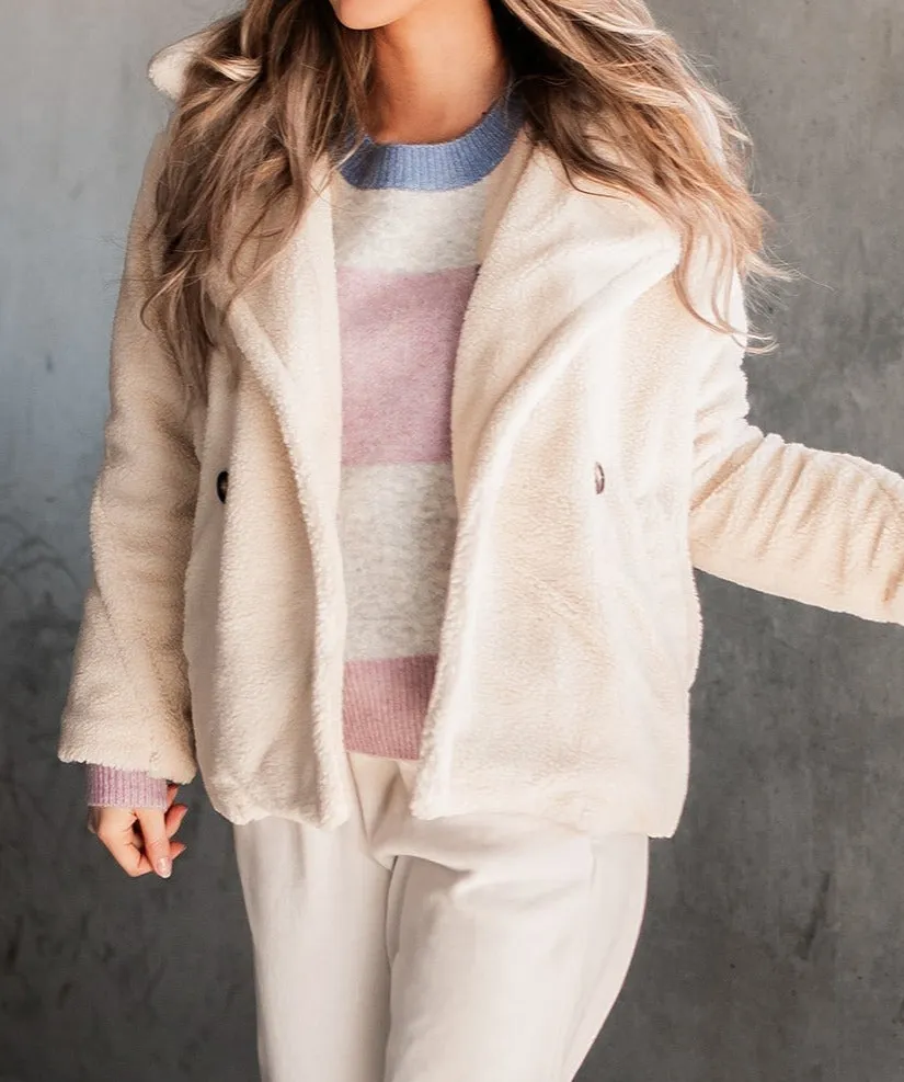 Lapel Collar Lovely thick and loose jacket