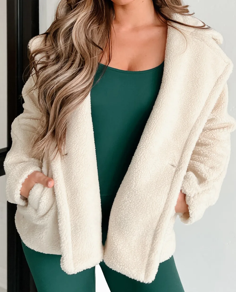 Lapel Collar Lovely thick and loose jacket